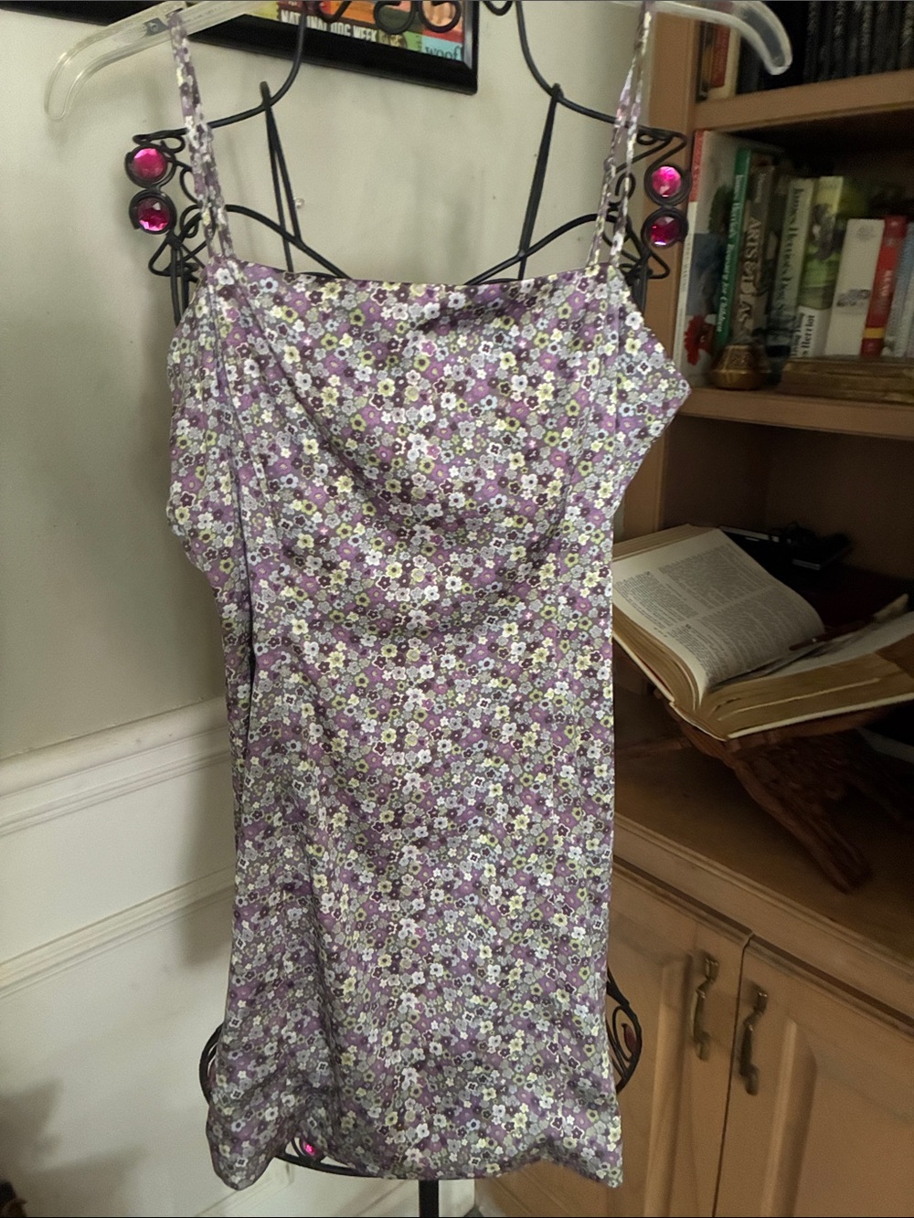 Sunday Best Lavender Floral Mini Slip Dress